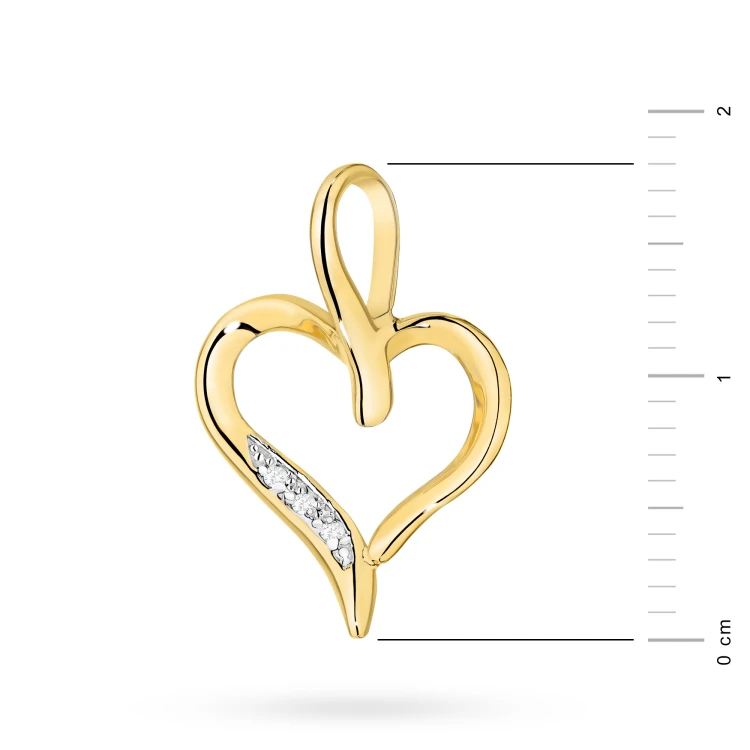 Złoty wisiorek serce z brylantami 0,02ct Z0011.Z3.DIW.01 marko