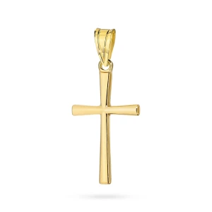 Minimalistyczny mały srebrny pozłacany  krzyżyk 925