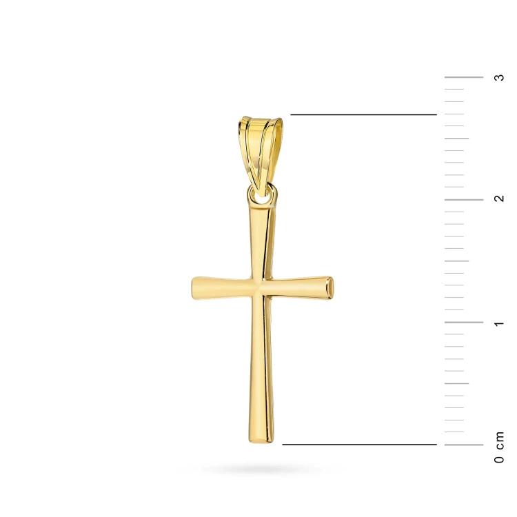 Minimalistyczny mały srebrny pozłacany krzyżyk 925 D375-925-Z marko