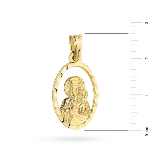 Złoty ażurowy medalik Matka Boska Częstochowska  MD-GW-159-585 marko