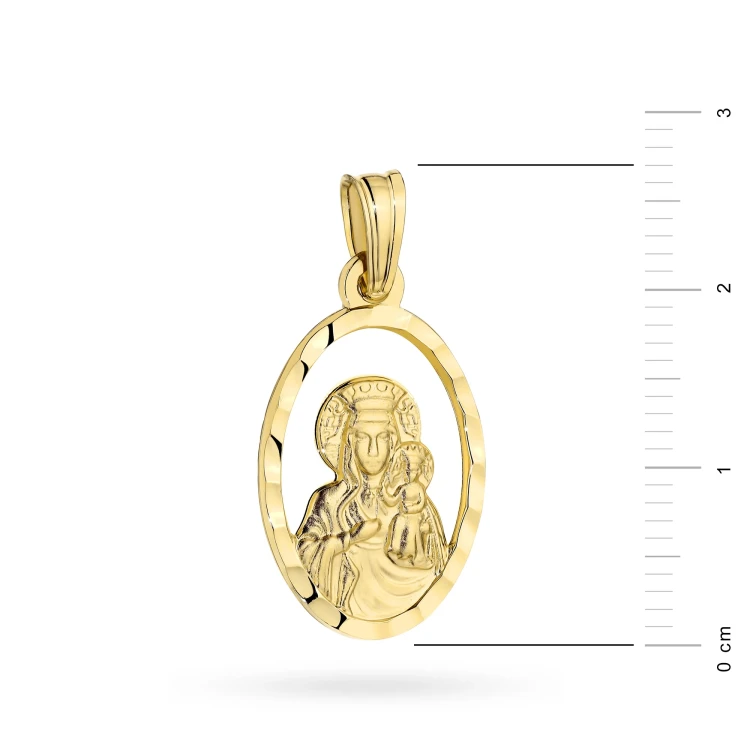 Złoty ażurowy medalik Matka Boska Częstochowska  MD-GW-159-585 marko