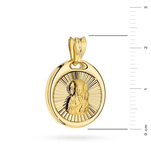 Złoty medalik Matka Boska Częstochowska w diamentowanym kole MD-GW-154-585 marko