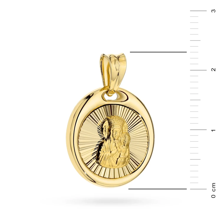Złoty medalik Matka Boska Częstochowska w diamentowanym kole MD-GW-154-585 marko