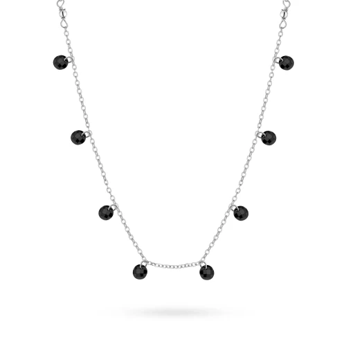 Srebrny naszyjnik choker czarne cyrkonie Kleur N455-925 marko