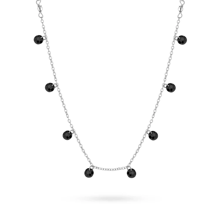 Srebrny naszyjnik choker czarne cyrkonie Kleur N455-925 marko