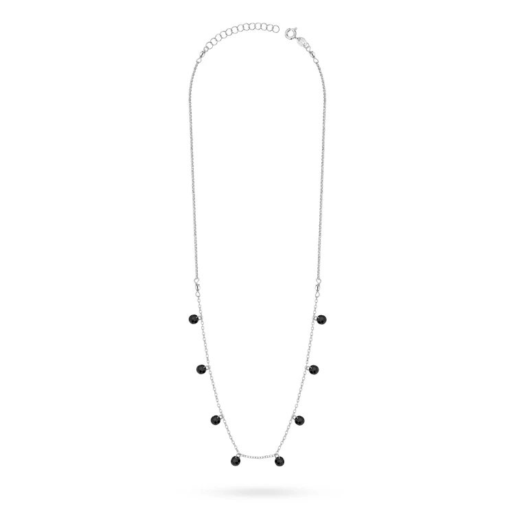 Srebrny naszyjnik choker czarne cyrkonie Kleur N455-925 marko