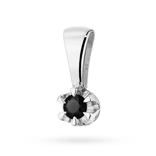 Zawieszka z białego złota klasyczna pojedynczy czarny brylant 0,12ct Z0032.B3.DIB.01 marko