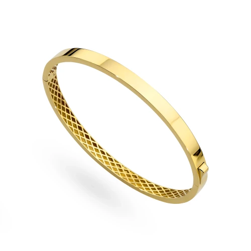 Złota bransoletka gładka sztywna bangle   Sego
