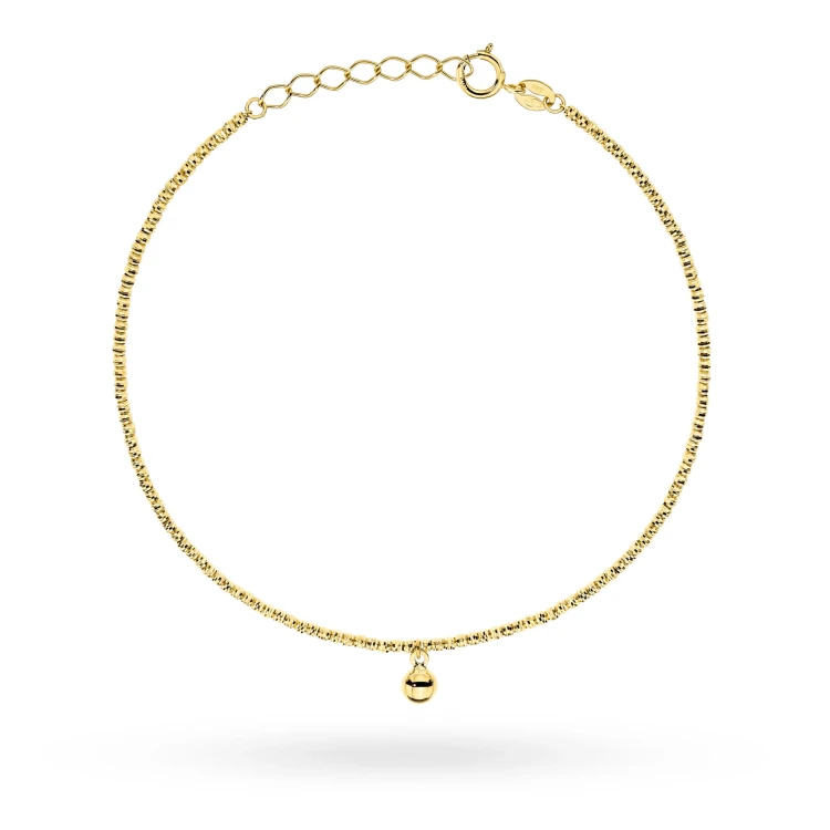 Złota bransoletka z diamentowanych kuleczek zawieszka gładka kulka Supreni  B-GW-570-585 marko