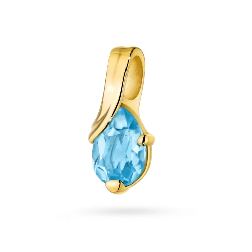 Złota zawieszka łezka kropelka topaz  Swiss