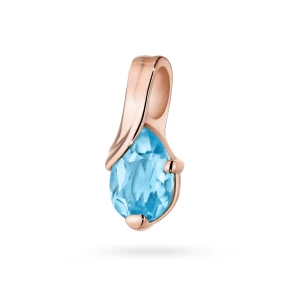 Zawieszka z różowego złota łezka  kropelka topaz Swiss