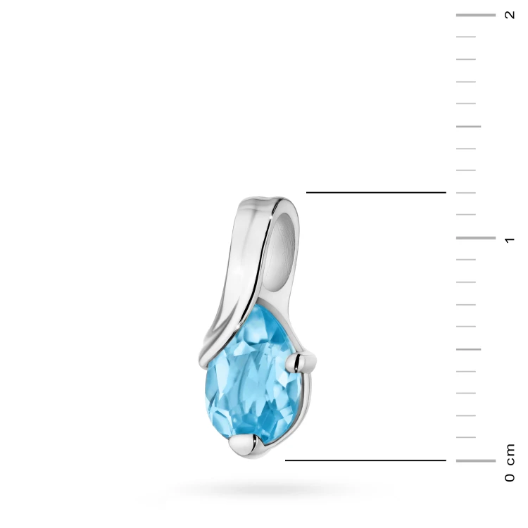 Zawieszka z białego złota łezka kropelka topaz Swiss Z0578.B3.TOB.01 marko