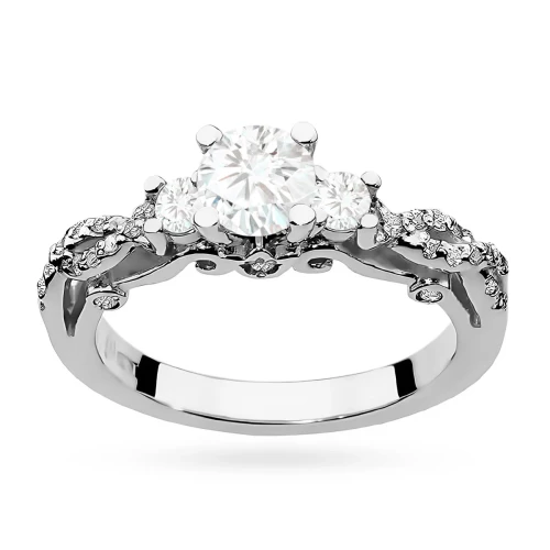 Złoty pierścionek z diamentami laboratoryjnymi Lab Diamonds białe złoto W0023.B3.LDW.01 marko