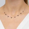 Srebrny naszyjnik choker czarne cyrkonie Kleur N455-925 marko