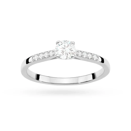 Złoty pierścionek zaręczynowy z diamentami laboratoryjnymi wielokamieniowy Lab Diamonds białe złoto W0668.B3.LDW.01 marko