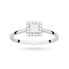 Zaręczynowy pierścionek z białego złota diament laboratoryjny Princessa w kwadratowej oprawie Lab Diamonds W0590.B3.LDW.01 marko