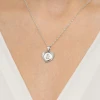 Duży diamentowany srebrny medalik matowy w kształcie serca Matka Boska Częstochowska D558-925-S marko