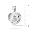Duży diamentowany srebrny medalik matowy w kształcie serca Matka Boska Częstochowska D558-925-S marko