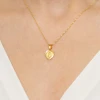 Diamentowany pozłacany medalik matowy  w kształcie serca Matka Boska Częstochowska D557-925-Z marko