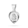 Diamentowany srebrny medalik matowy w kształcie serca Matka Boska Częstochowska D557-925-S marko