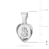 Diamentowany srebrny medalik matowy w kształcie serca Matka Boska Częstochowska D557-925-S marko