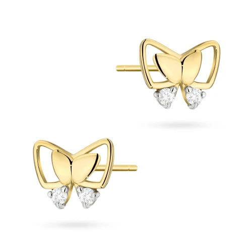 Kolczyki złote motylki z brylantami 0,08ct złoto 585 K0059.Z3.DIW.01 marko