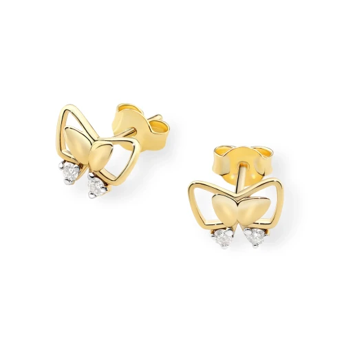 Kolczyki złote motylki z brylantami 0,08ct złoto 585 K0059.Z3.DIW.01 marko