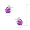 Kolczyki z białego złota z okrągłymi ametystami i brylantami na sztyft K0076.B3.AMV.01 marko