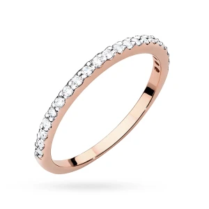 Pierścionek zaręczynowy obrączka  z różowego złota Lab Diamonds