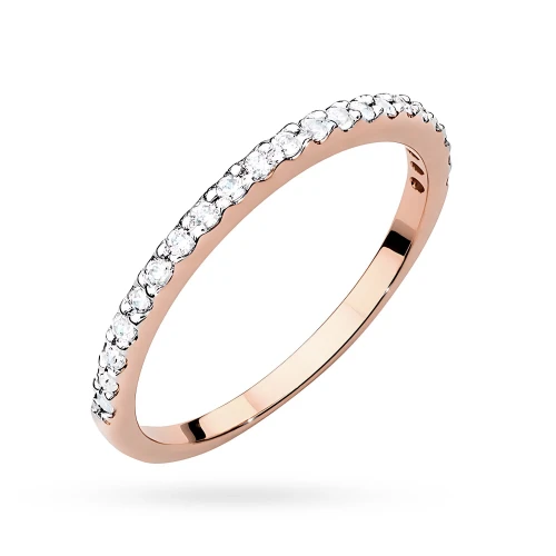 Pierścionek zaręczynowy obrączka  z różowego złota Lab Diamonds