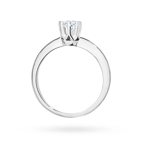 Zaręczynowy pierścionek z białego złota  diament laboratoryjny Lab Diamonds