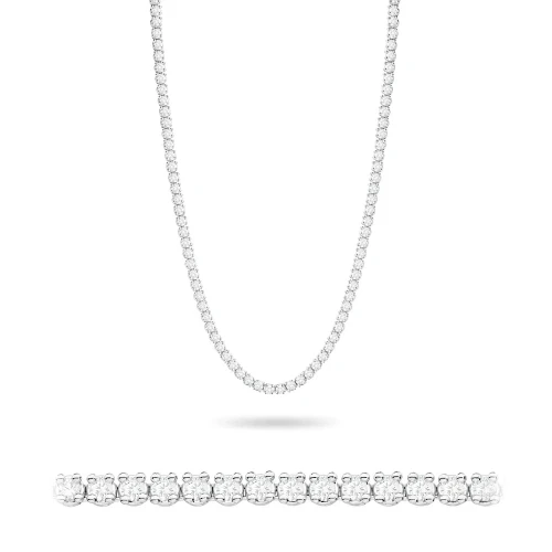 Złoty naszyjnik z brylantami 6,90ct kolia z białego złota Premio