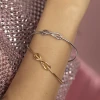 Pozłacana sztywna bransoletka bangle nieskończoność Virino B136-925-Z.jpg