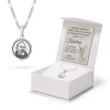 Srebrny komplet żłobiony medalik Święty Ojciec Pio na łańcuszku D174-925-S-L095 marko