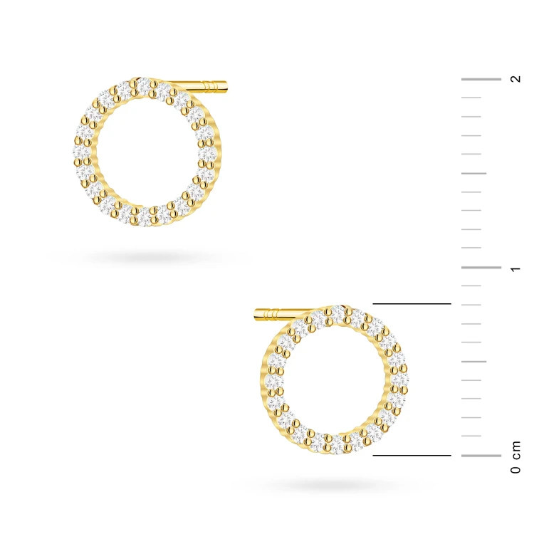 Złote kolczyki z brylantami kółeczka ring na sztyft Premio K0089.Z3.DIW.01 marko