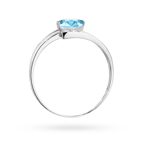 Pierścionek z białego złota topaz Swiss 0,50ct i brylanty Kultowa