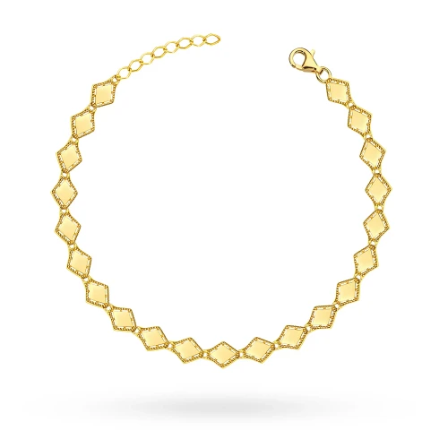 Złota bransoletka gładkie romby w diamentowanej oprawie Supreni B804-585 marko