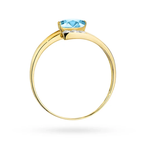 Złoty pierścionek zaręczynowy topaz Swiss 0,50ct i brylanty Kultowa