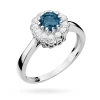 Białe złoto pierścionek zaręczynowy z topazem London Blue 0,50ct i brylantami Dynastia W0284.B3.TOL.01 marko