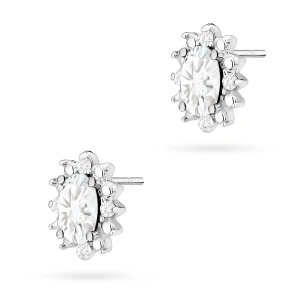 Kolczyki z białego złota z diamentami  laboratoryjnymi markizy Lab Diamonds