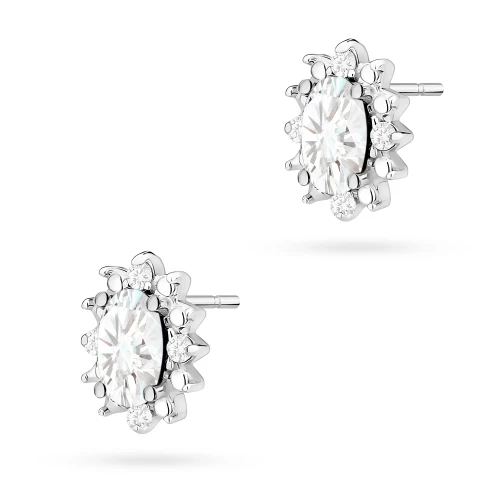 Kolczyki z białego złota z diamentami  laboratoryjnymi markizy Lab Diamonds