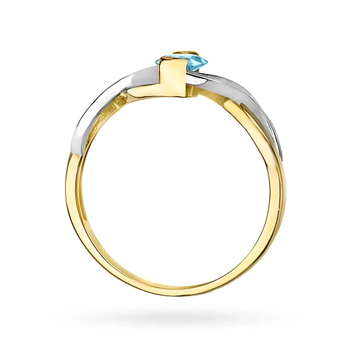 Złoty pierścionek zaręczynowy topaz Swiss 0,50ct Dynastia