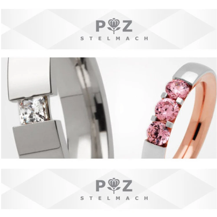 Obrączki ślubne Stelmach z brylantami ST236BR-585 MARKO