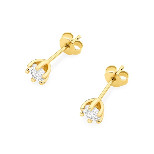 Klasyczne kolczyki ze złota z diamentami po 0,08ct K0222.Z3.DIW.05 marko