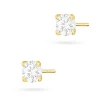 Złote kolczyki pojedyncza cyrkonia sztyft 4mm Jeso K2057-585-B marko