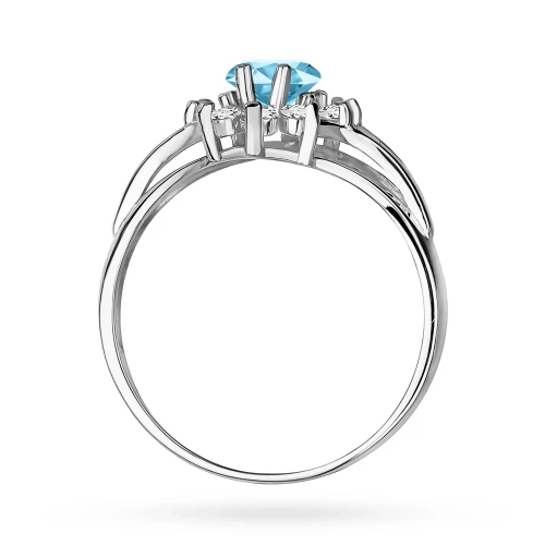 Pierścionek zaręczynowy białe złoto topaz Swiss 0,90ct Dynastia