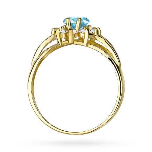 Złoty pierścionek zaręczynowy topaz Swiss 0,90ct Dynastia