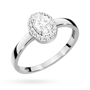 Pierścionek zaręczynowy z białego złota  z owalnym diamentem laboratoryjnym 0,40ct Lab Diamonds