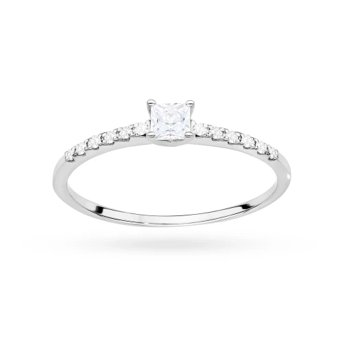 Pierścionek na zaręczyny z białego złota diament laboratoryjny Princessa Lab Diamonds W0588.B3.LDW.01 marko