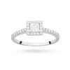 Zaręczynowy pierścionek z białego złota kwadratowy diament laboratoryjny Princessa Lab Diamonds W0591.B3.LDW.01 marko